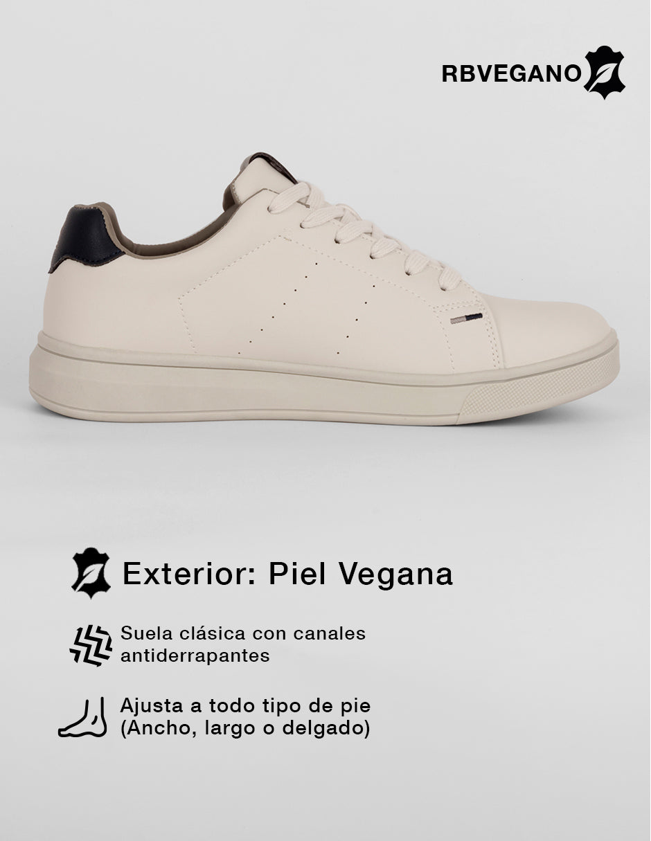 Tenis con cordones Urban en Piel vegana – Blanco