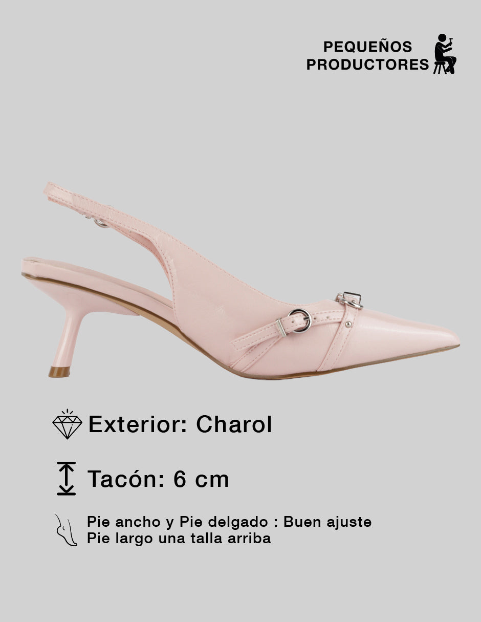 Zapatillas Slingback en Charol – Rosa