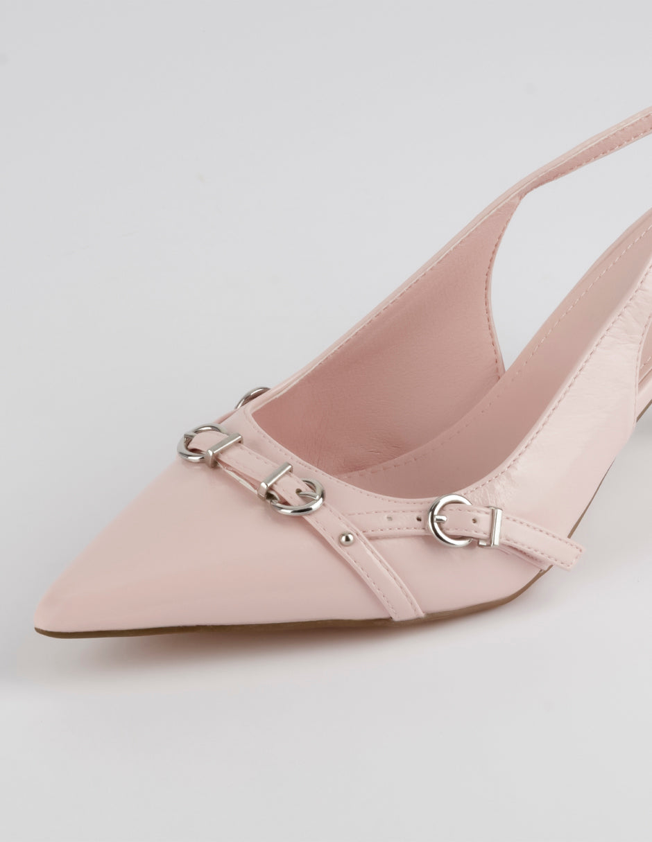 Zapatillas Slingback en Charol – Rosa