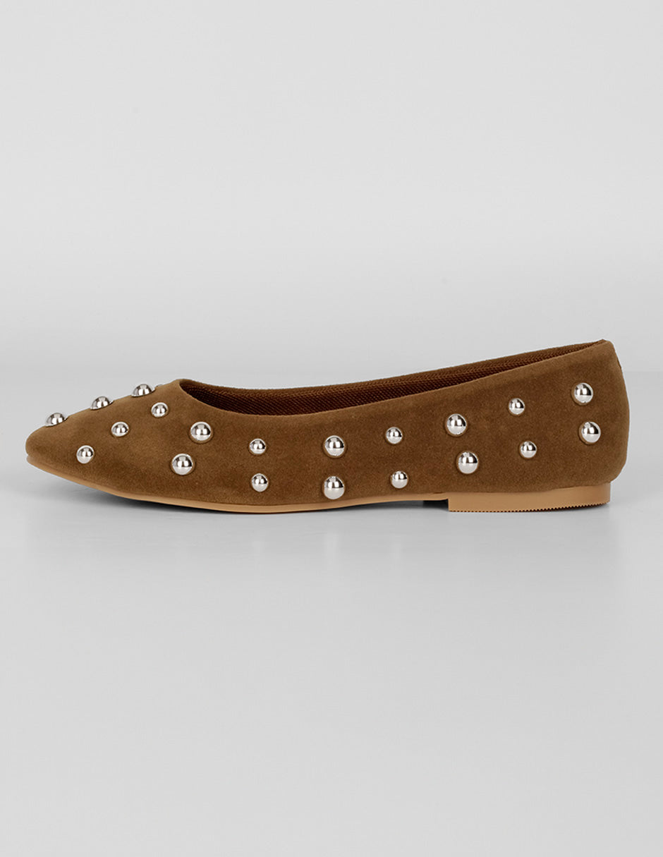 Flats clásicas Exterior Textil Color Café Para Mujer De RBBASICS