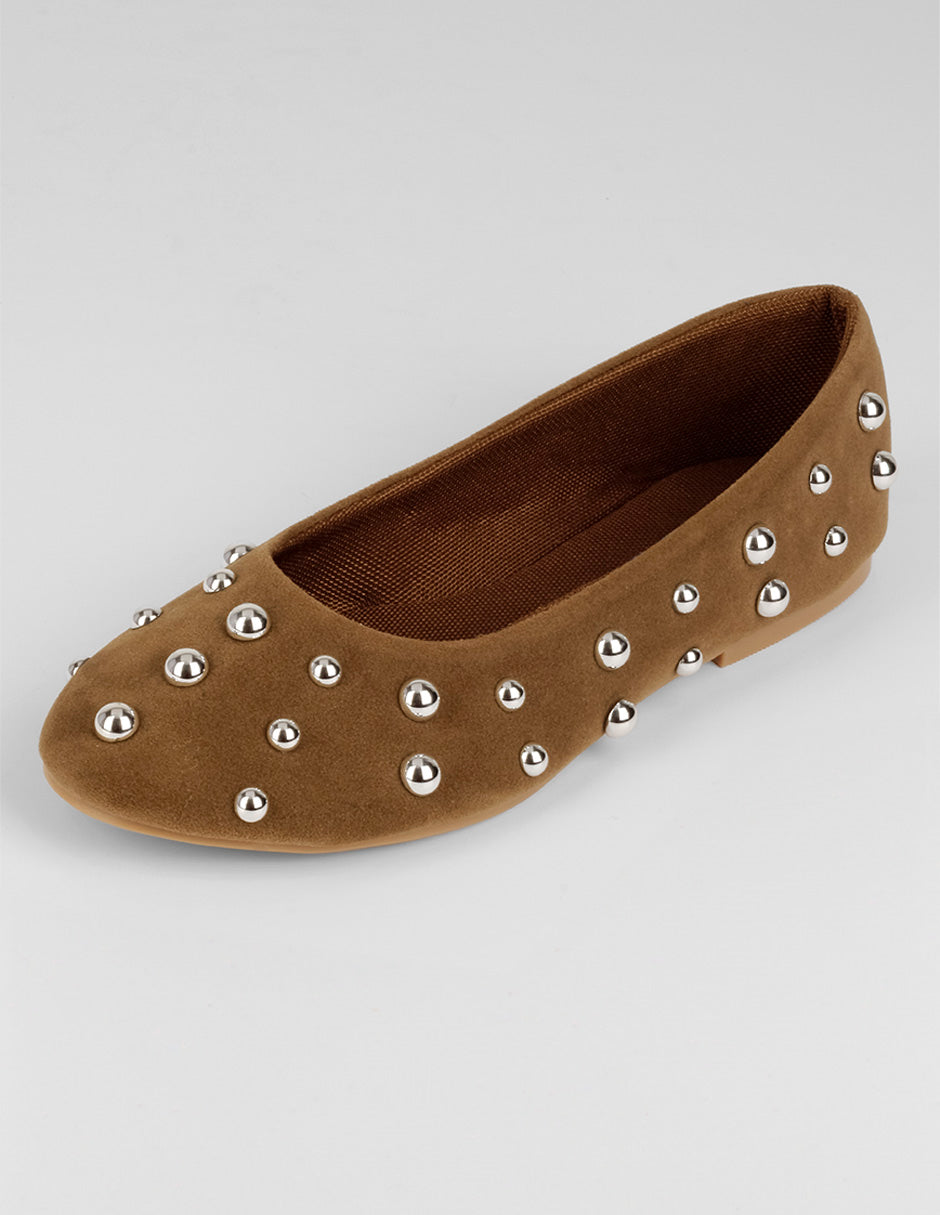 Flats clásicas Nature en Textil – Café