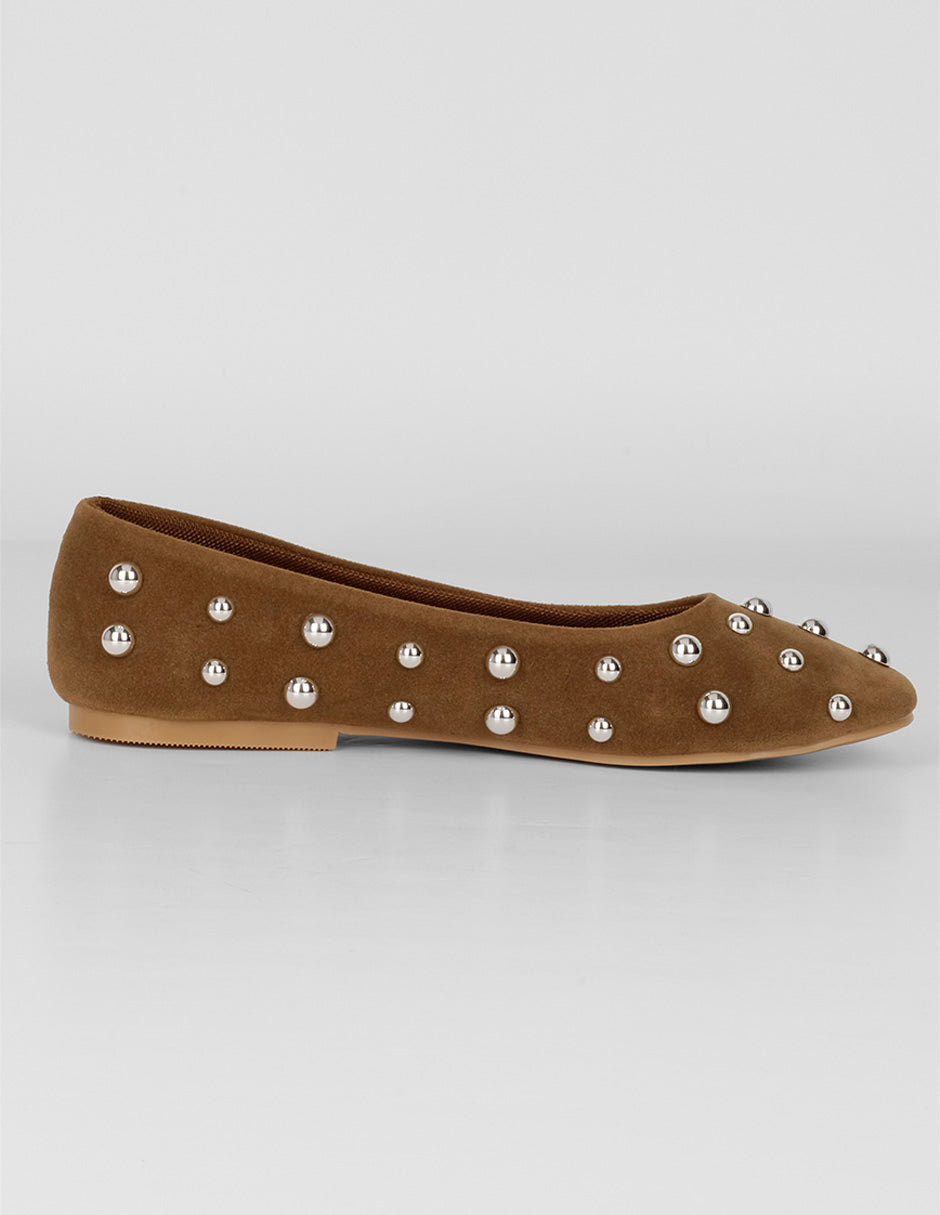 Flats clásicas Nature en Textil – Café