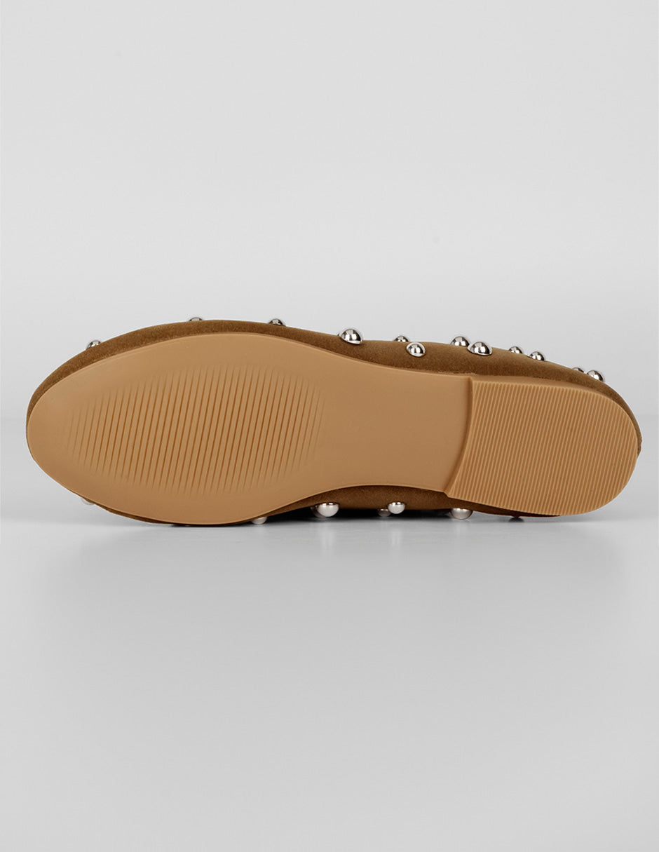 Flats clásicas Nature en Textil – Café