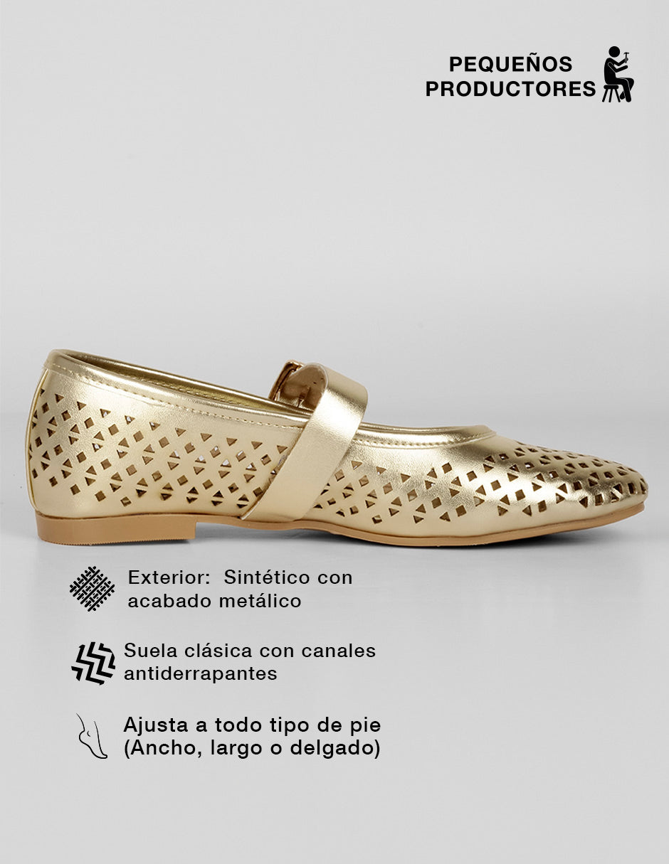 Mary jane Darling en Sintético – Dorado