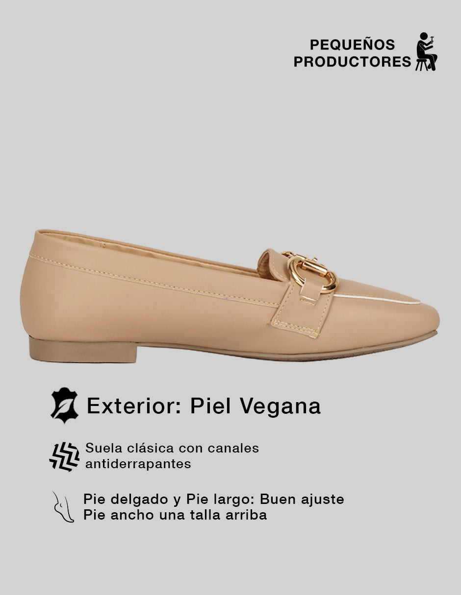 Flats clásicas Classy en Piel vegana – Beige