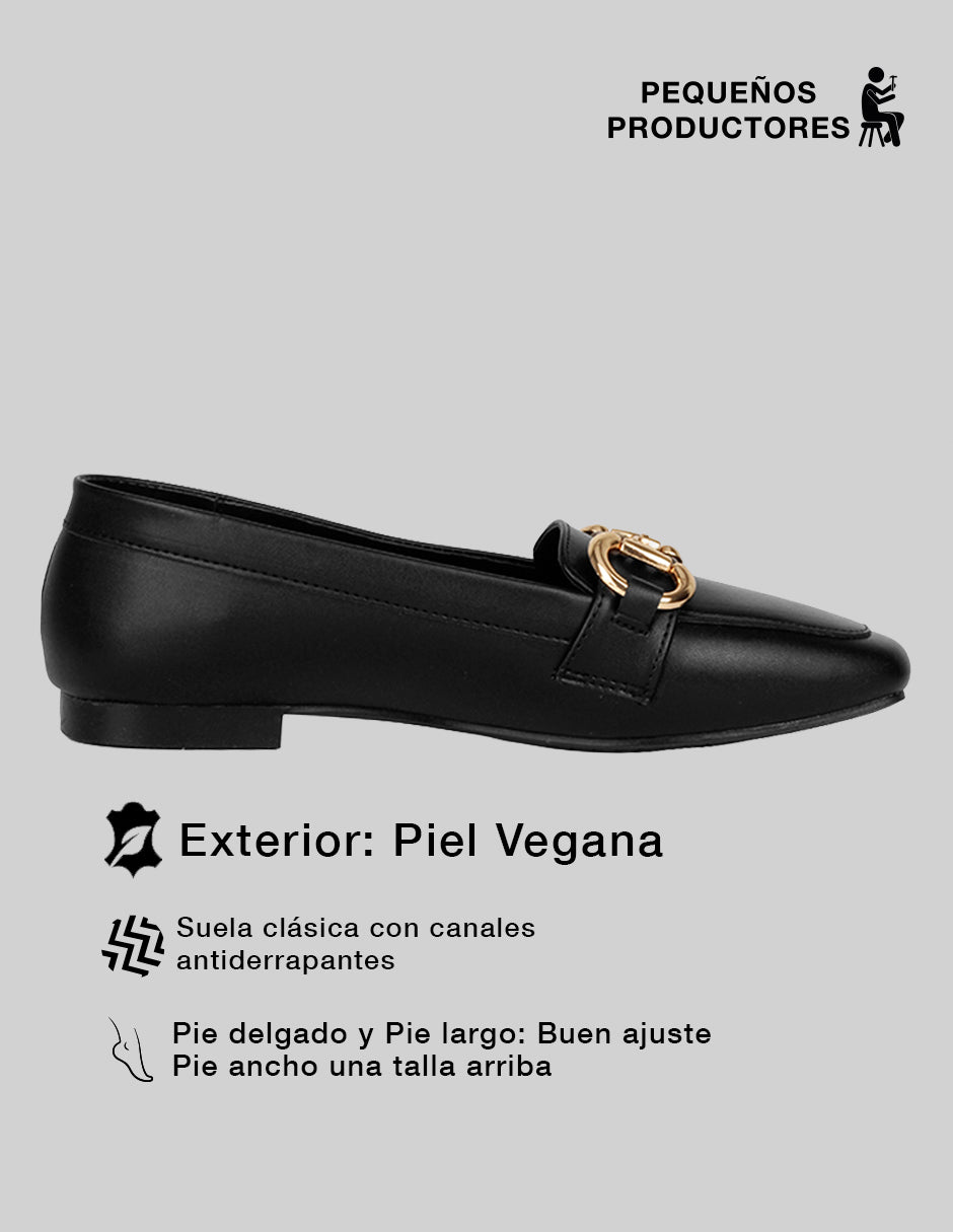 Flats clásicas Classy en Piel vegana – Negro