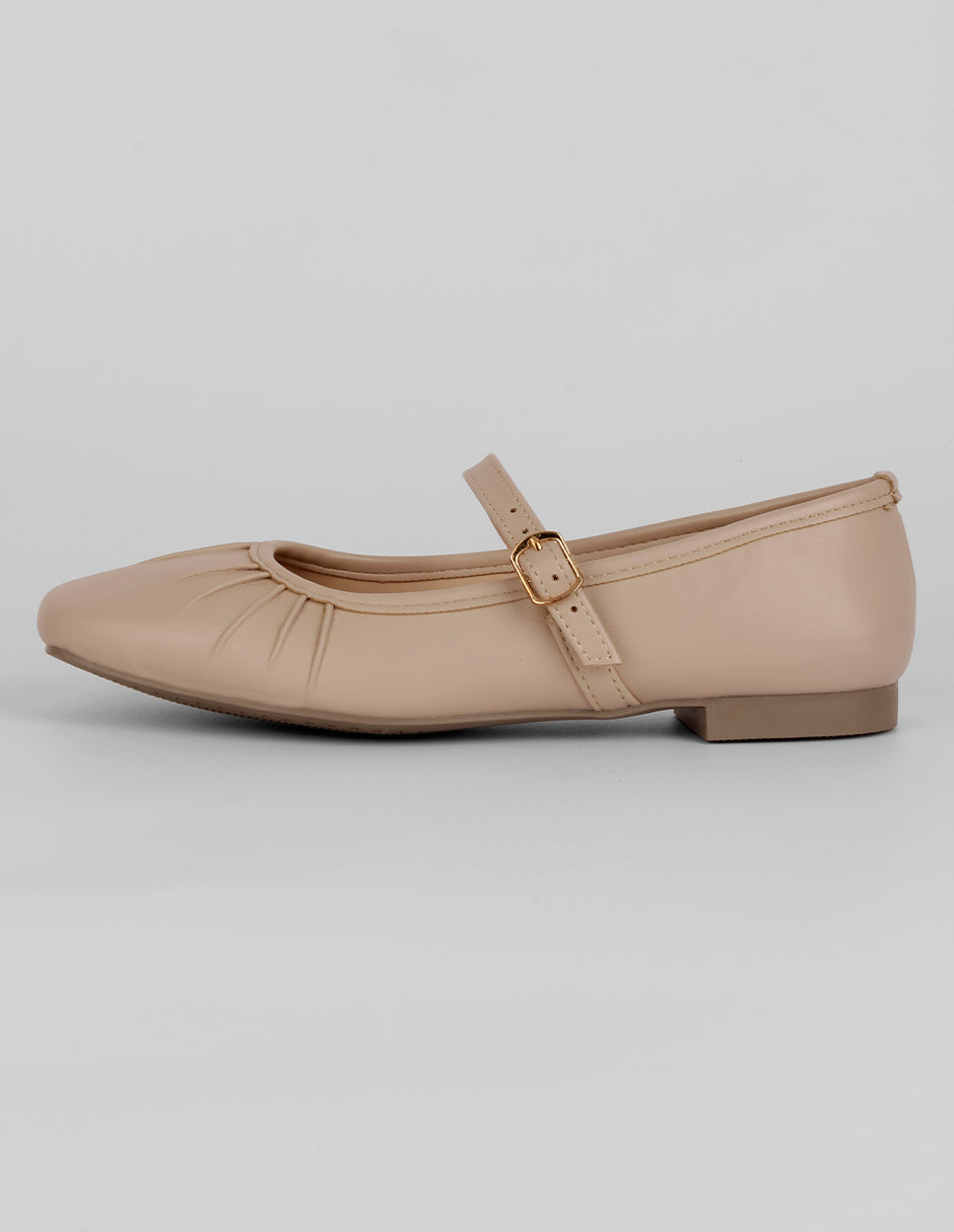 Mary jane Exterior Piel vegana Color Latte Para Mujer De RBBASICS