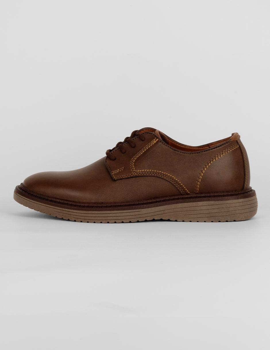 Oxfords Exterior Piel vegana Color Café Para Hombre De RBCOLLECTION