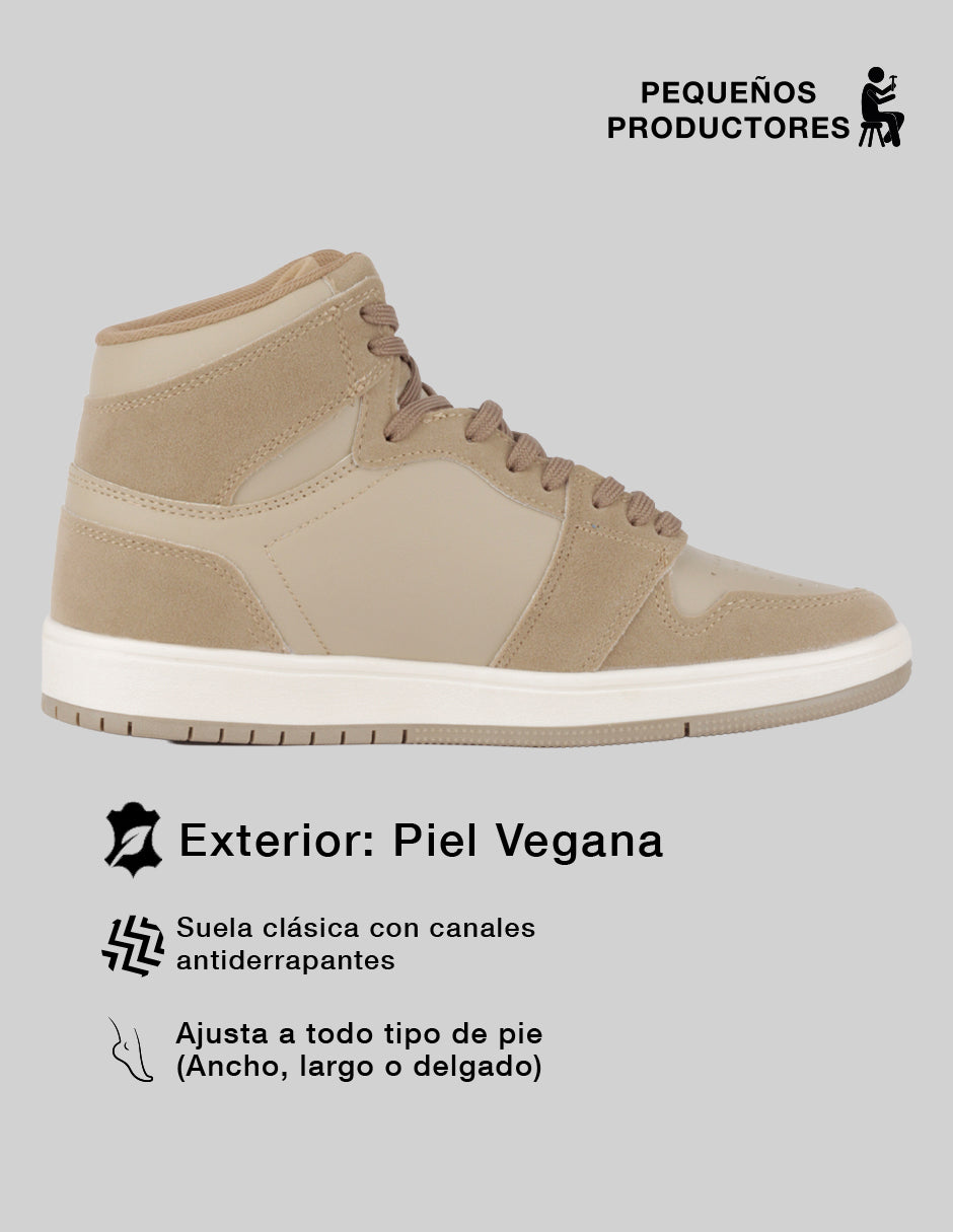 Tenis botín  Bear en Piel vegana – Café