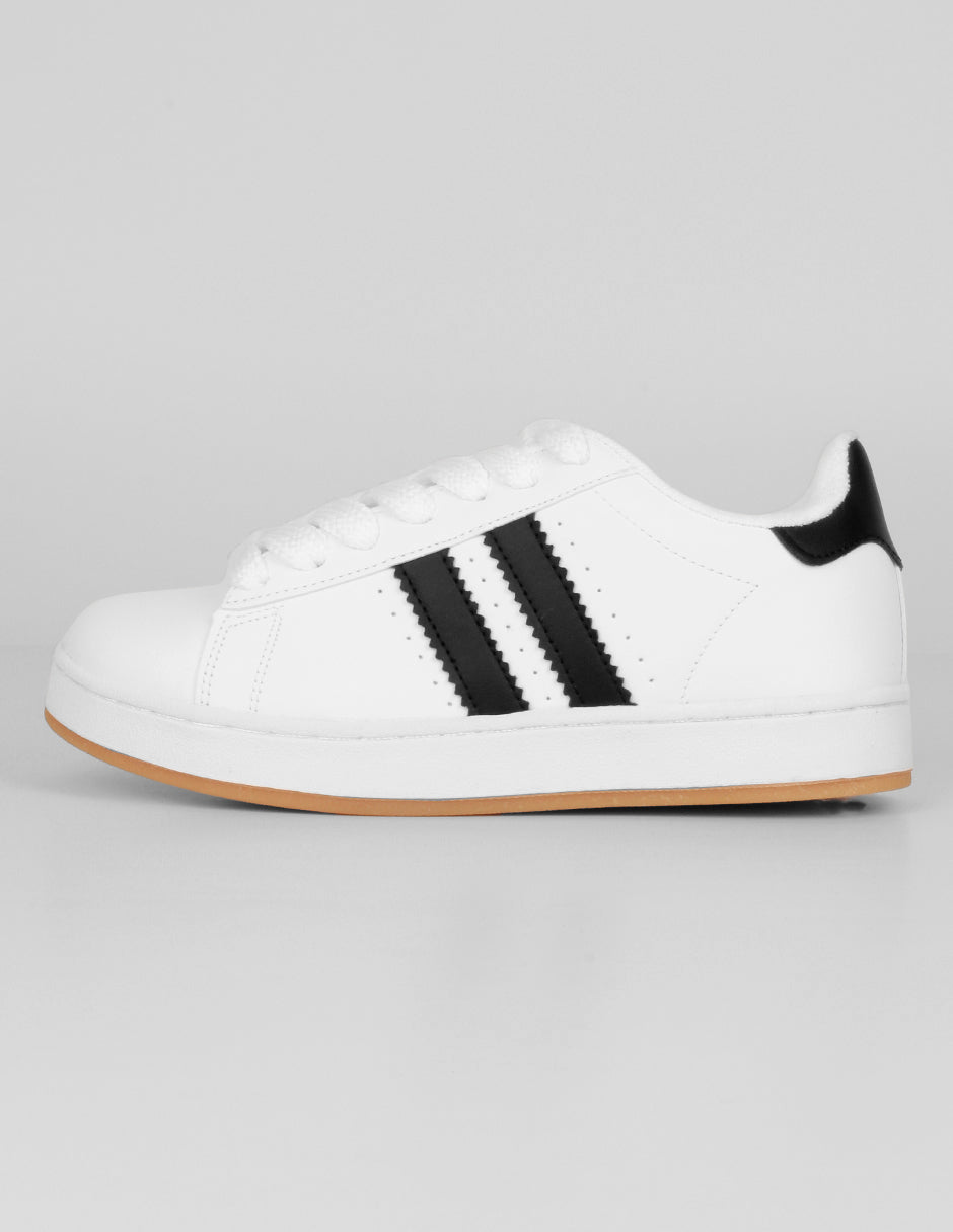 Tenis con cordones Exterior Piel vegana Color Blanco Para Mujer De RBCOLLECTION