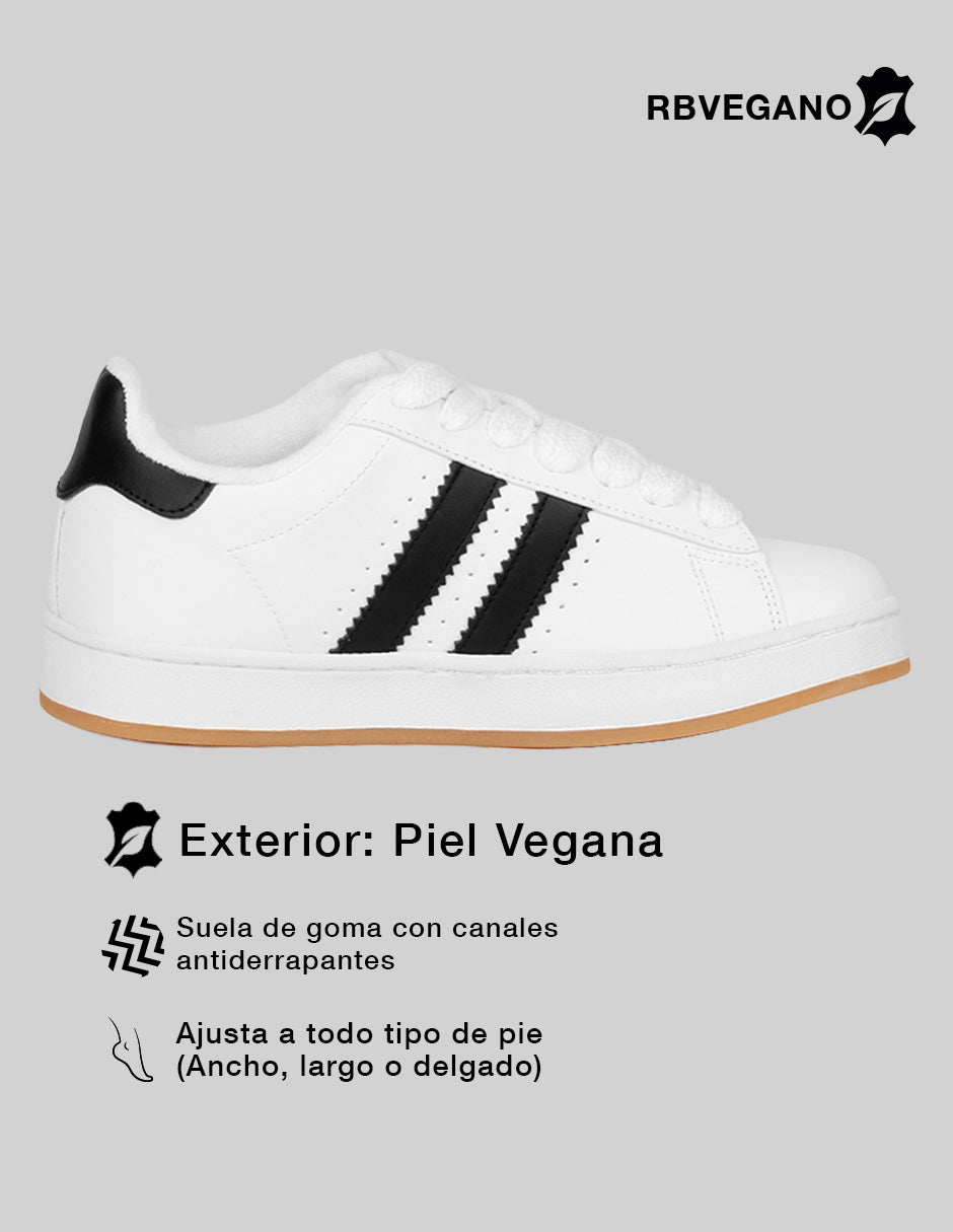 Tenis con cordones  Bear en Piel vegana – Blanco