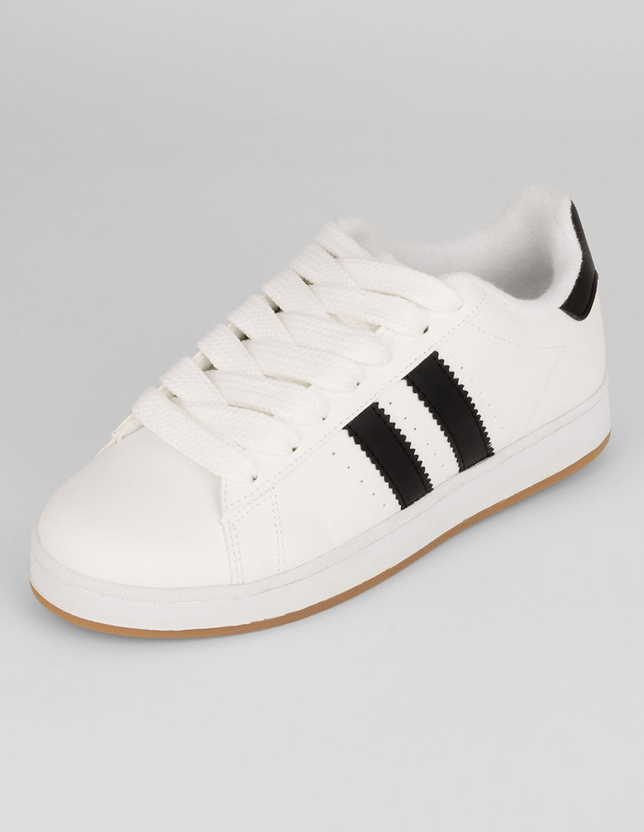 Tenis con cordones Bear en Piel vegana – Blanco