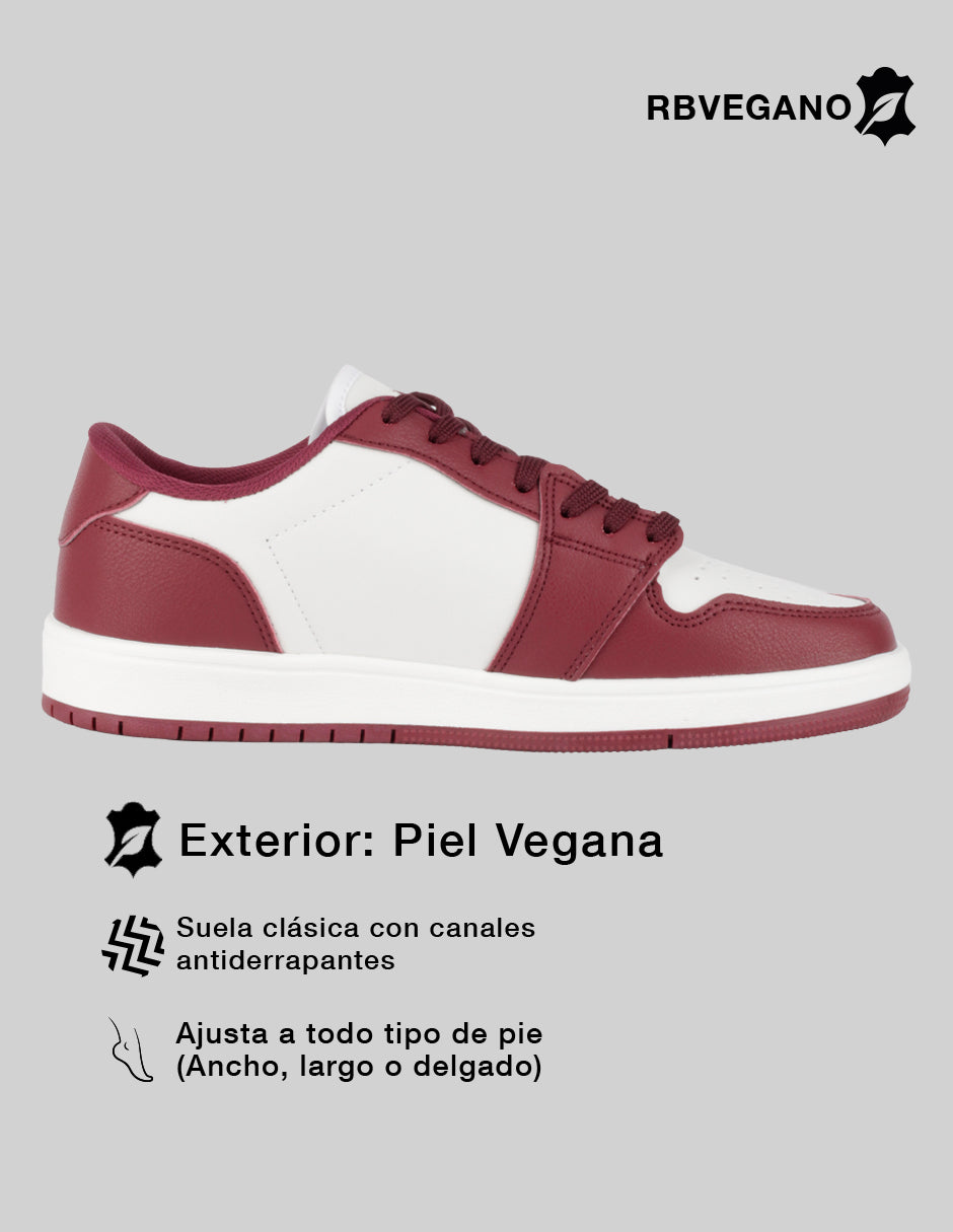 Tenis con cordones  Bear en Piel vegana – Rojo