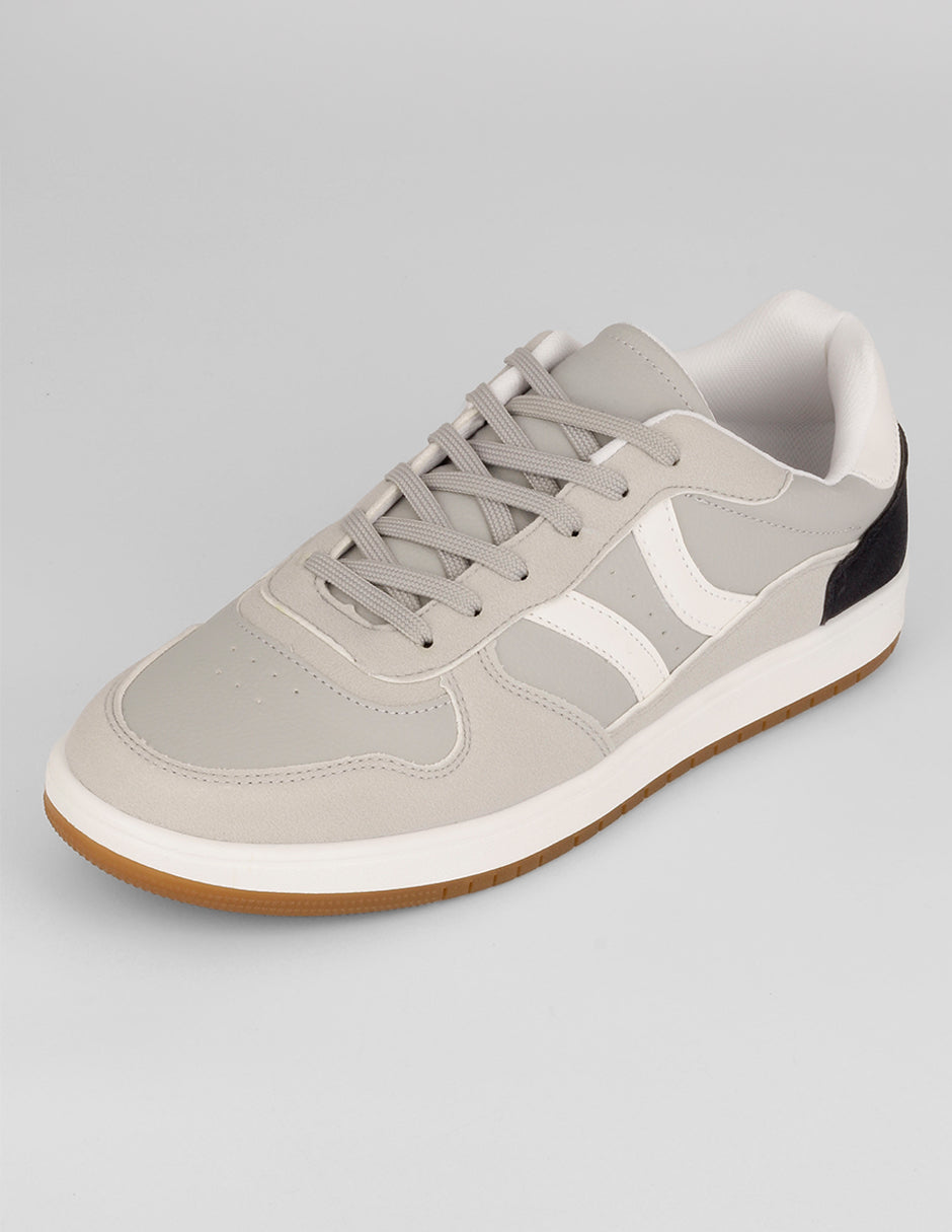 Tenis con cordones BEAR en Piel vegana – Gris