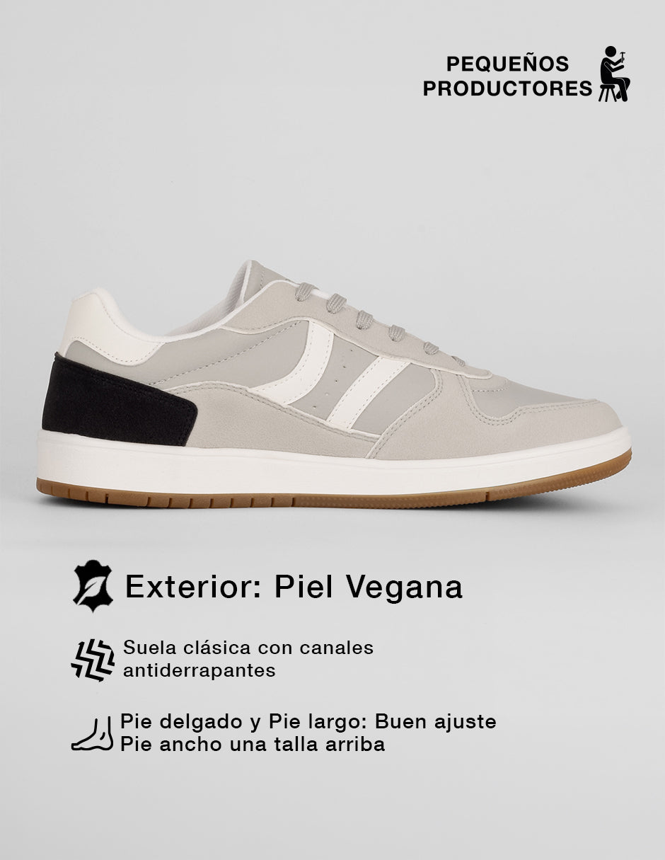 Tenis con cordones BEAR en Piel vegana – Gris