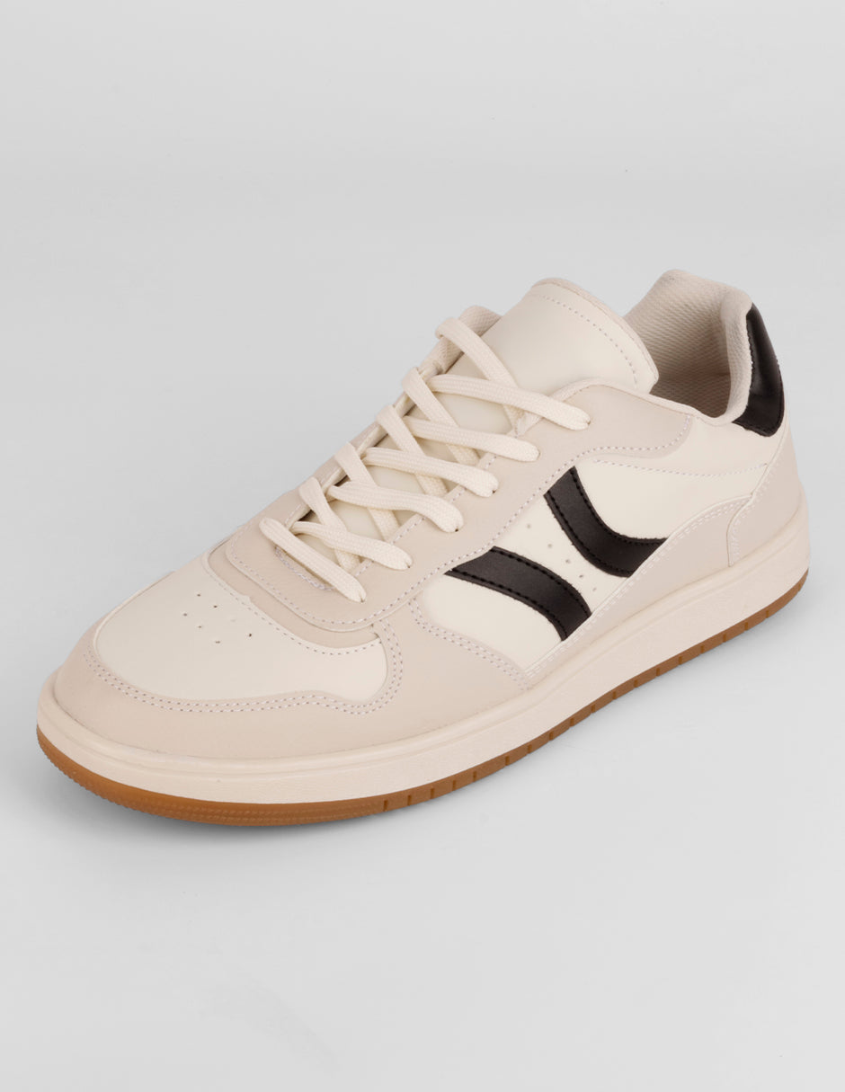 Tenis con cordones Bear en Piel vegana – Beige