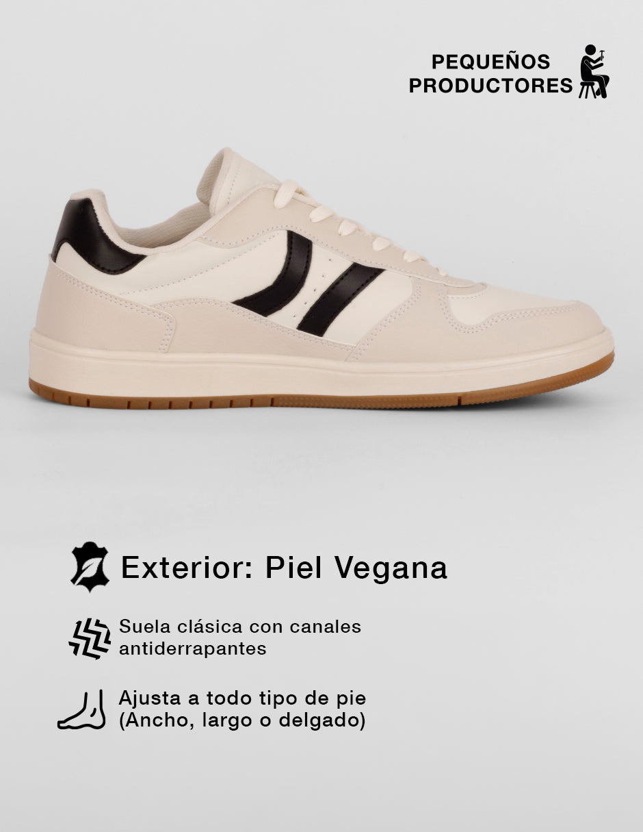 Tenis con cordones Bear en Piel vegana – Beige