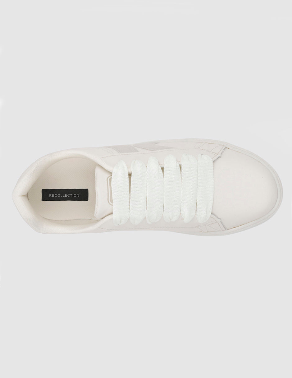 Tenis con cordones  Urban en Piel vegana – Blanco