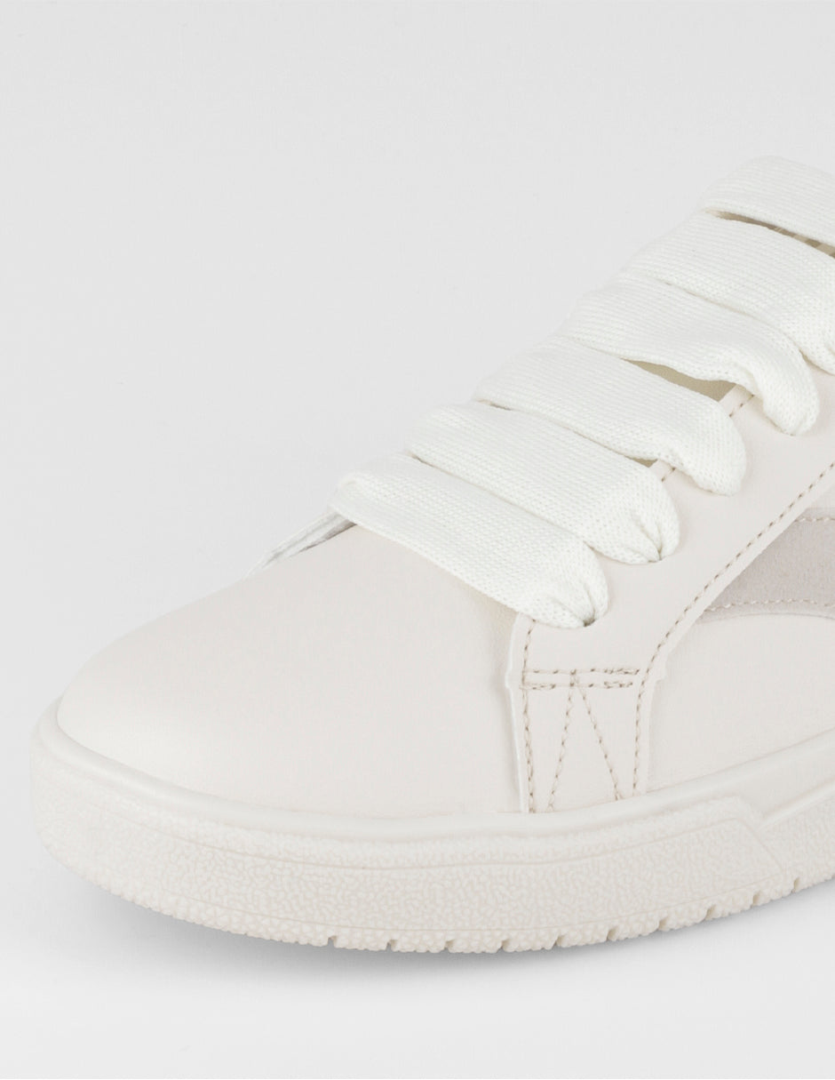 Tenis con cordones  Urban en Piel vegana – Blanco