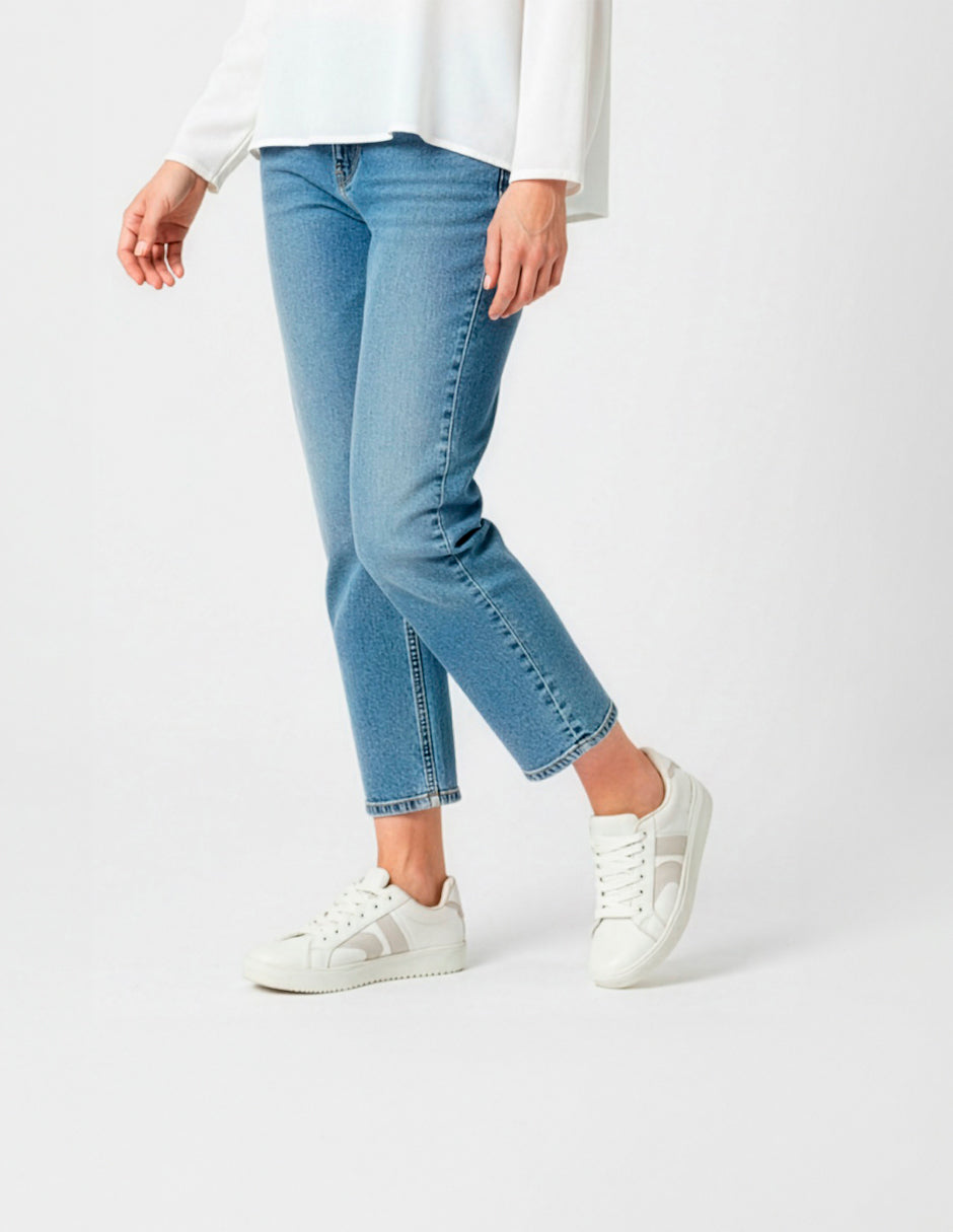 Tenis con cordones  Urban en Piel vegana – Blanco