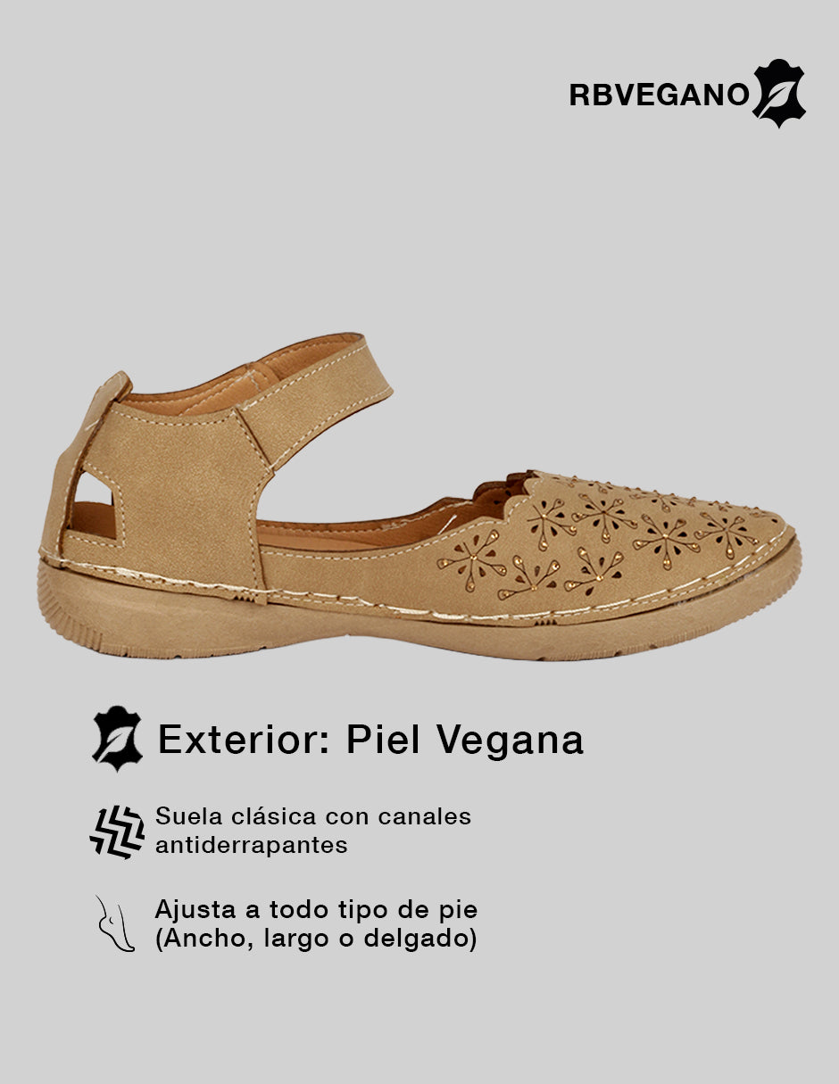Mary jane Hand made en Piel vegana – Café