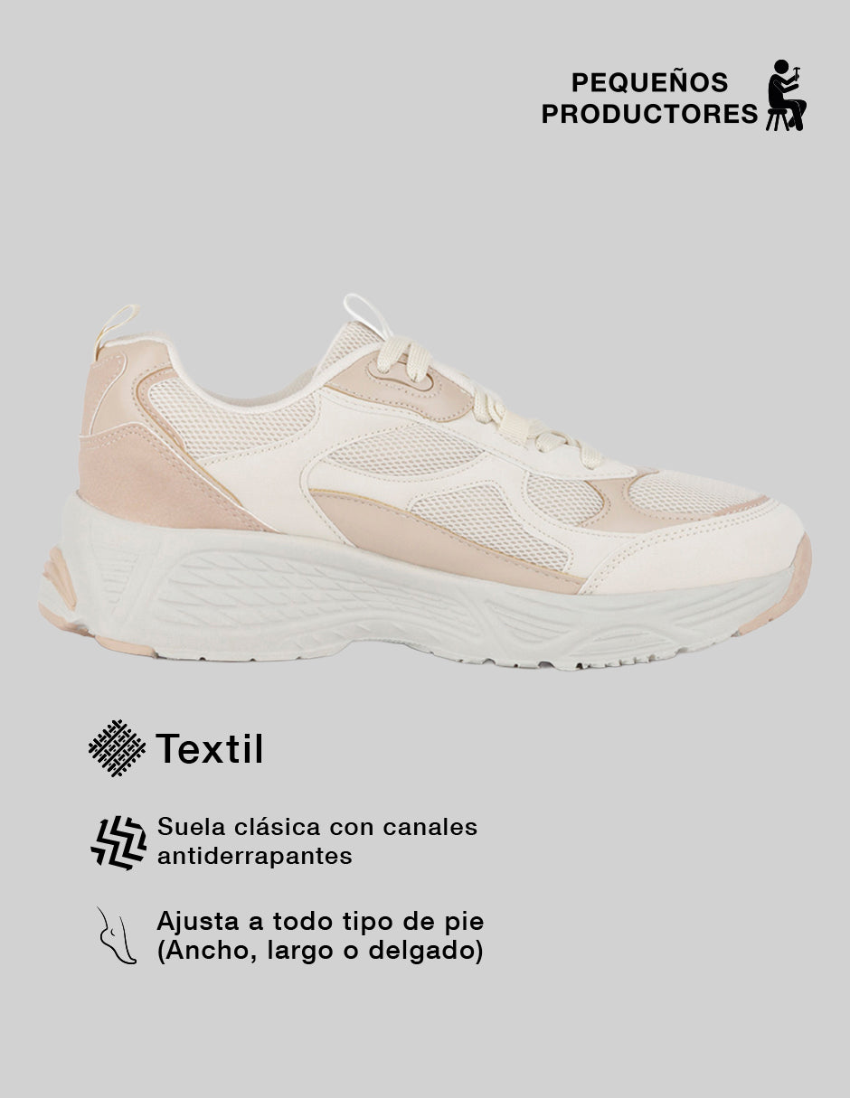 Tenis tipo deportivo  Highline en Textil – Beige