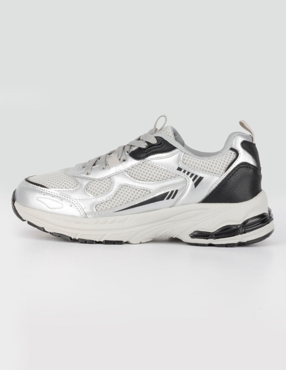 Tenis tipo deportivo  Highline en Textil – Plata