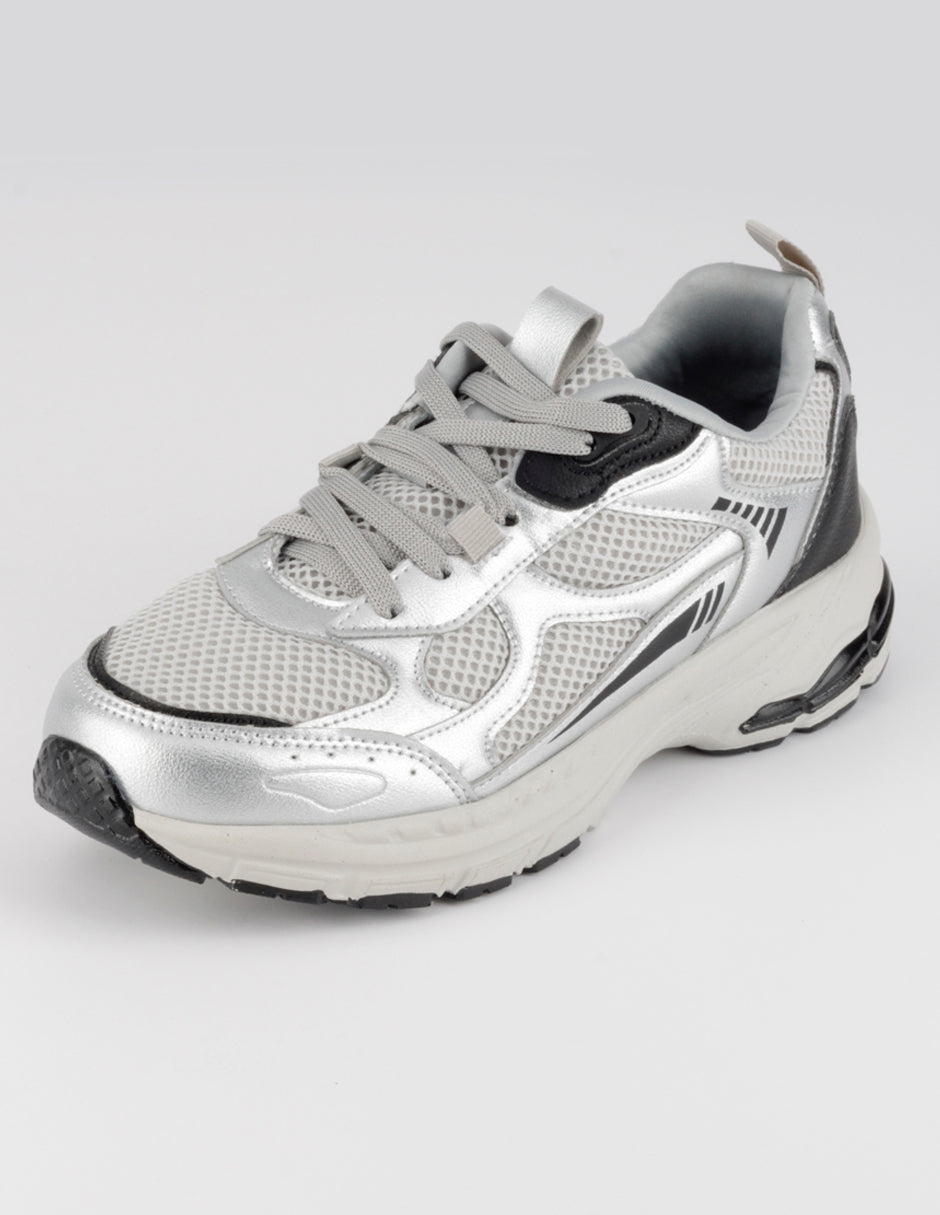 Tenis tipo deportivo  Highline en Textil – Plata
