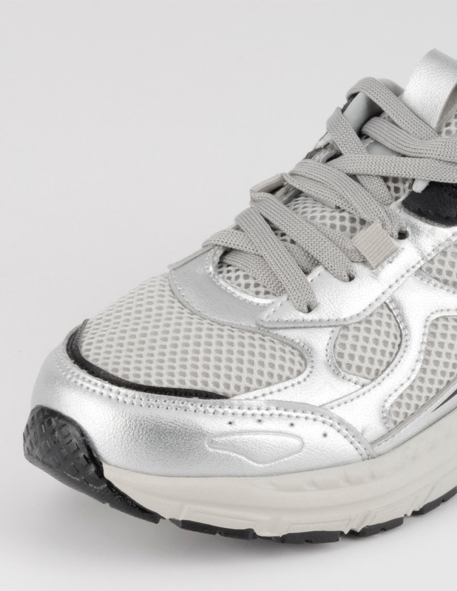 Tenis tipo deportivo  Highline en Textil – Plata