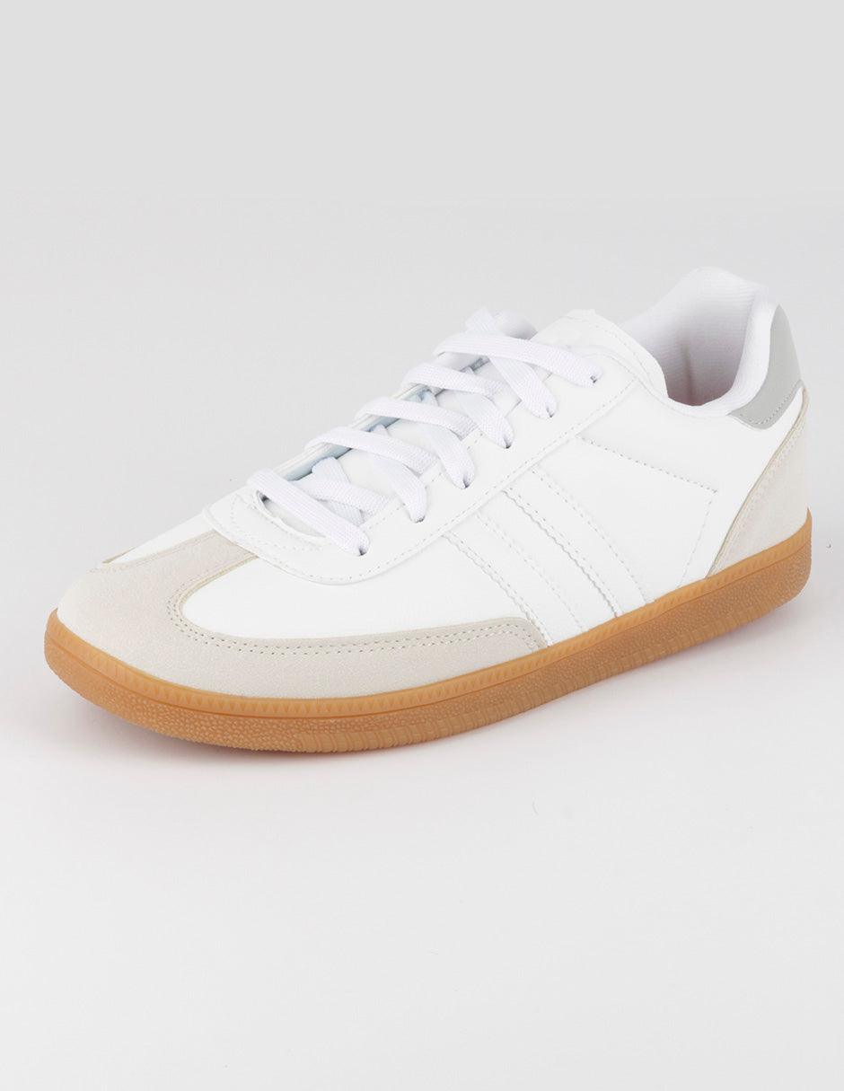 Tenis con cordones  Sam en Piel vegana – Blanco