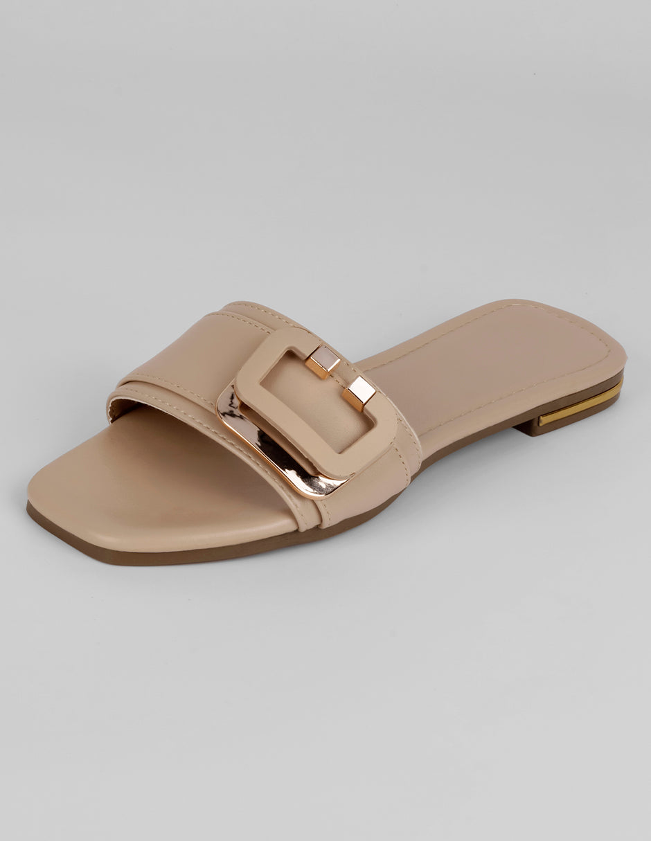Sandalias de piso Soft en Piel vegana – Latte