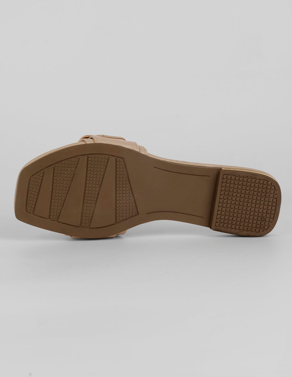 Sandalias de piso Soft en Piel vegana – Latte