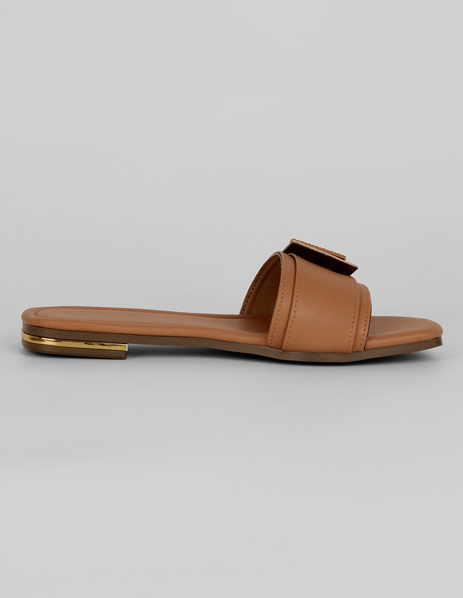 Sandalias de piso Soft en Piel vegana – Café