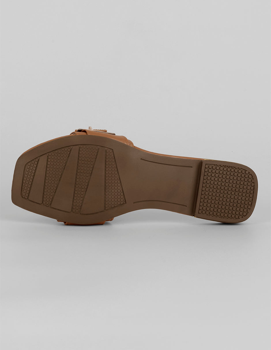 Sandalias de piso Soft en Piel vegana – Café