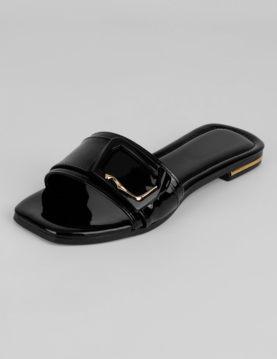 Sandalias de piso Soft en Charol – Negro