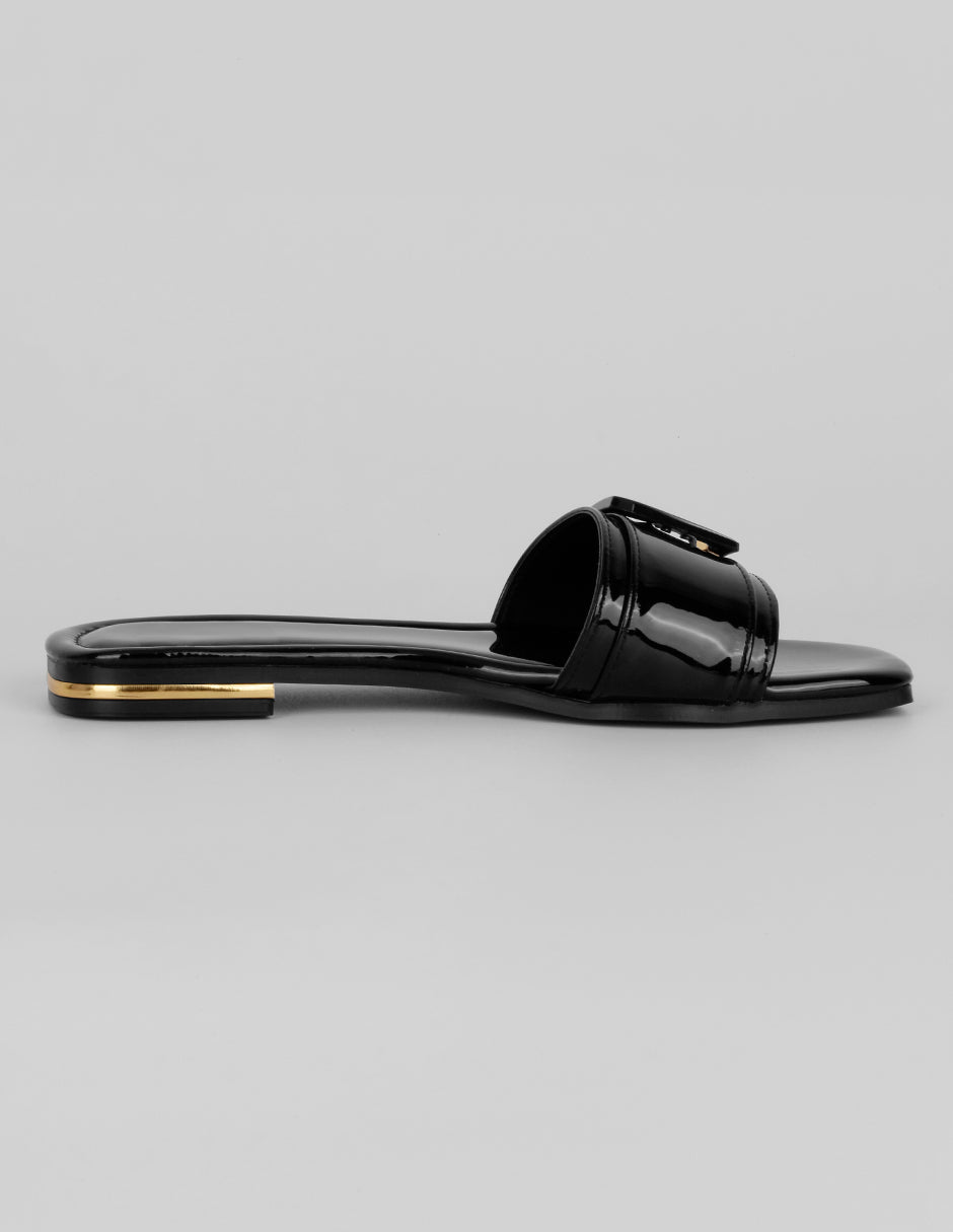 Sandalias de piso Soft en Charol – Negro