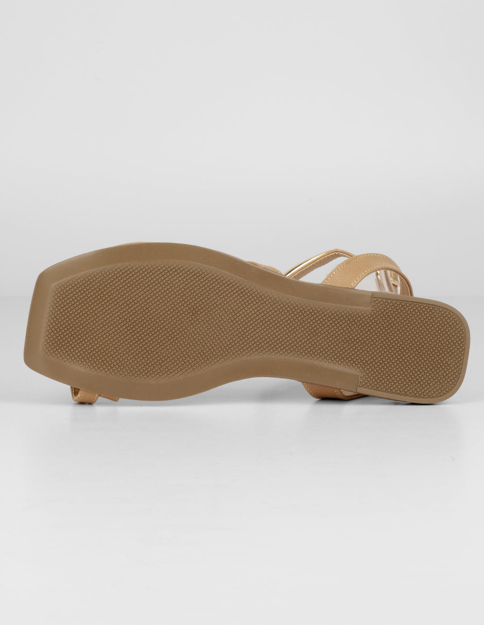 Sandalias de piso Soft en Piel vegana – Beige
