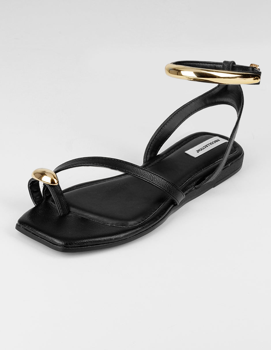 Sandalias de piso Soft en Piel vegana – Negro