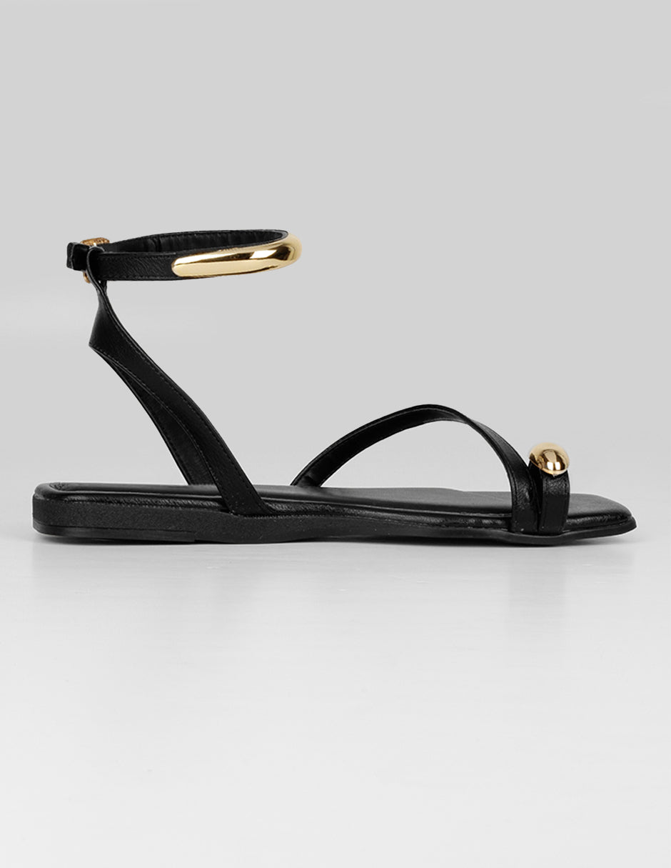 Sandalias de piso Soft en Piel vegana – Negro