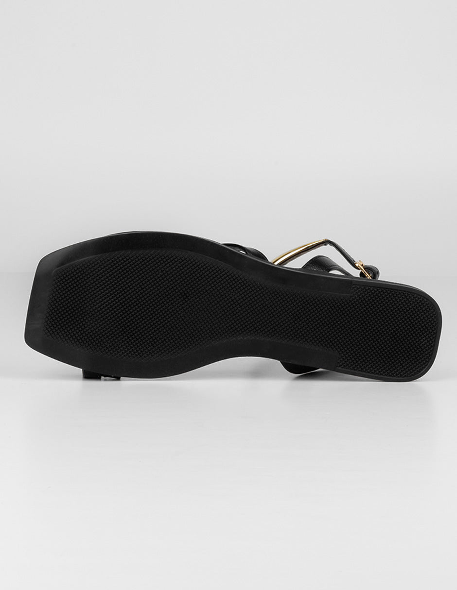 Sandalias de piso Soft en Piel vegana – Negro