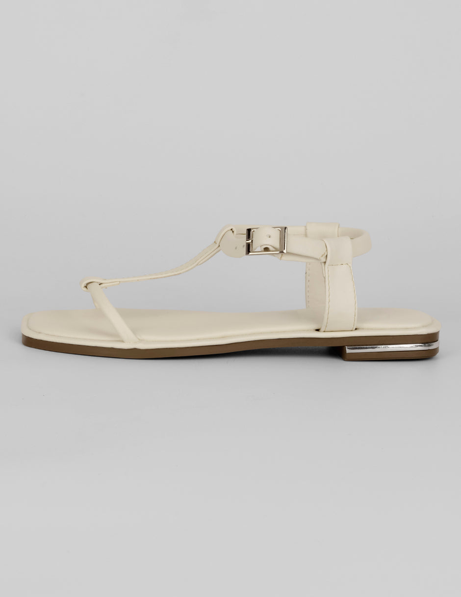 Sandalias de piso Exterior Piel vegana Color Late Para Mujer De RBBASICS