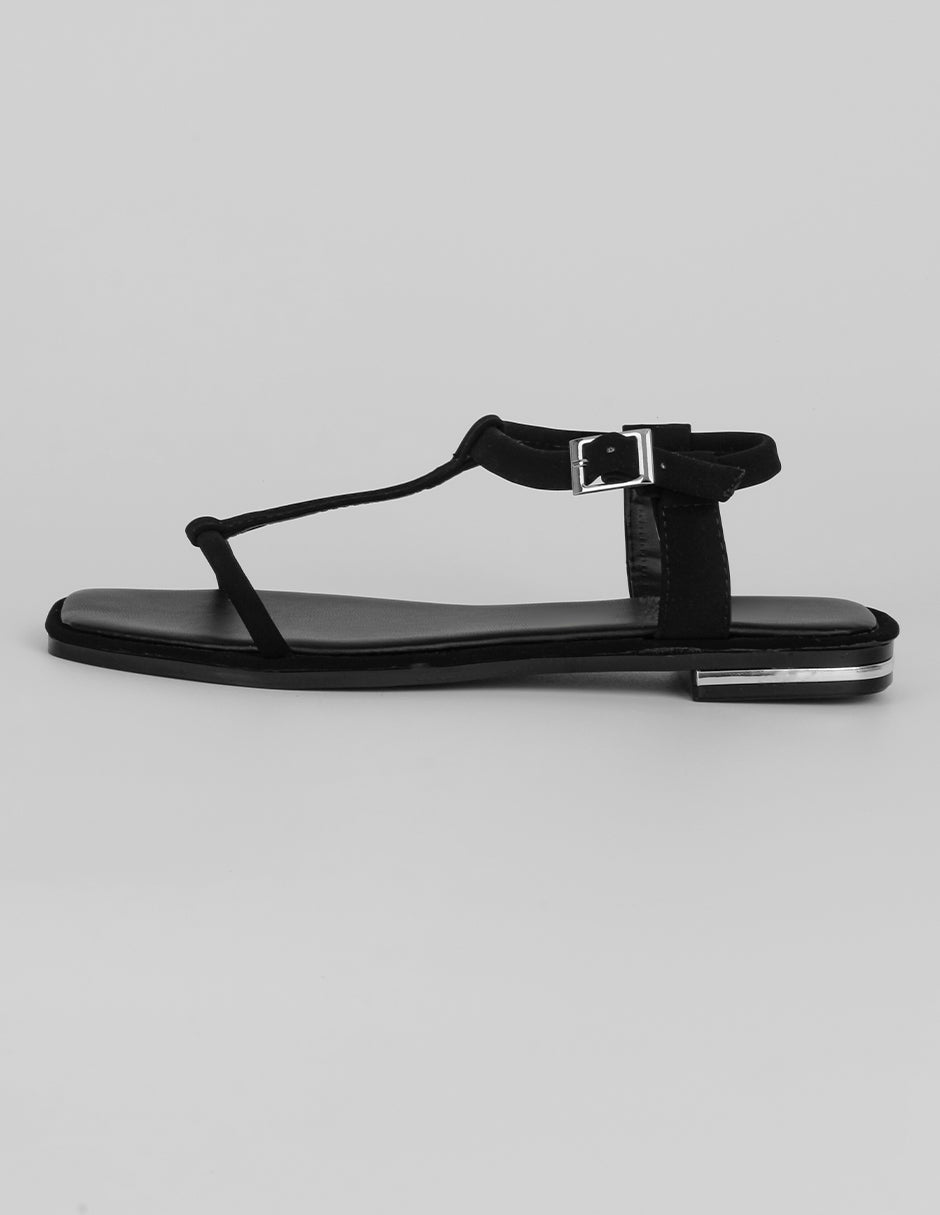 Sandalias de piso Exterior Textil Color Negro Para Mujer De RBBASICS