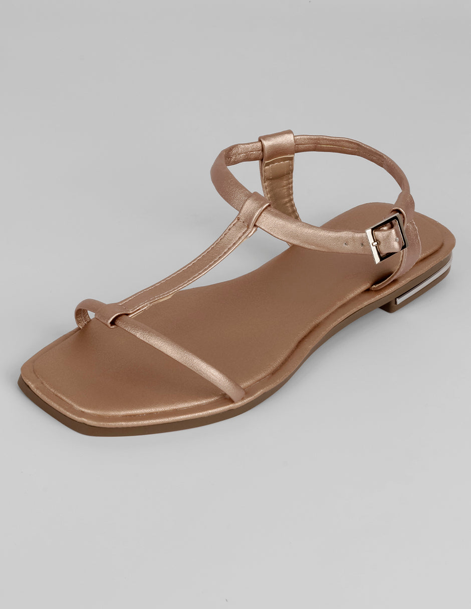 Sandalias de piso Soft en Sintético – Dorado