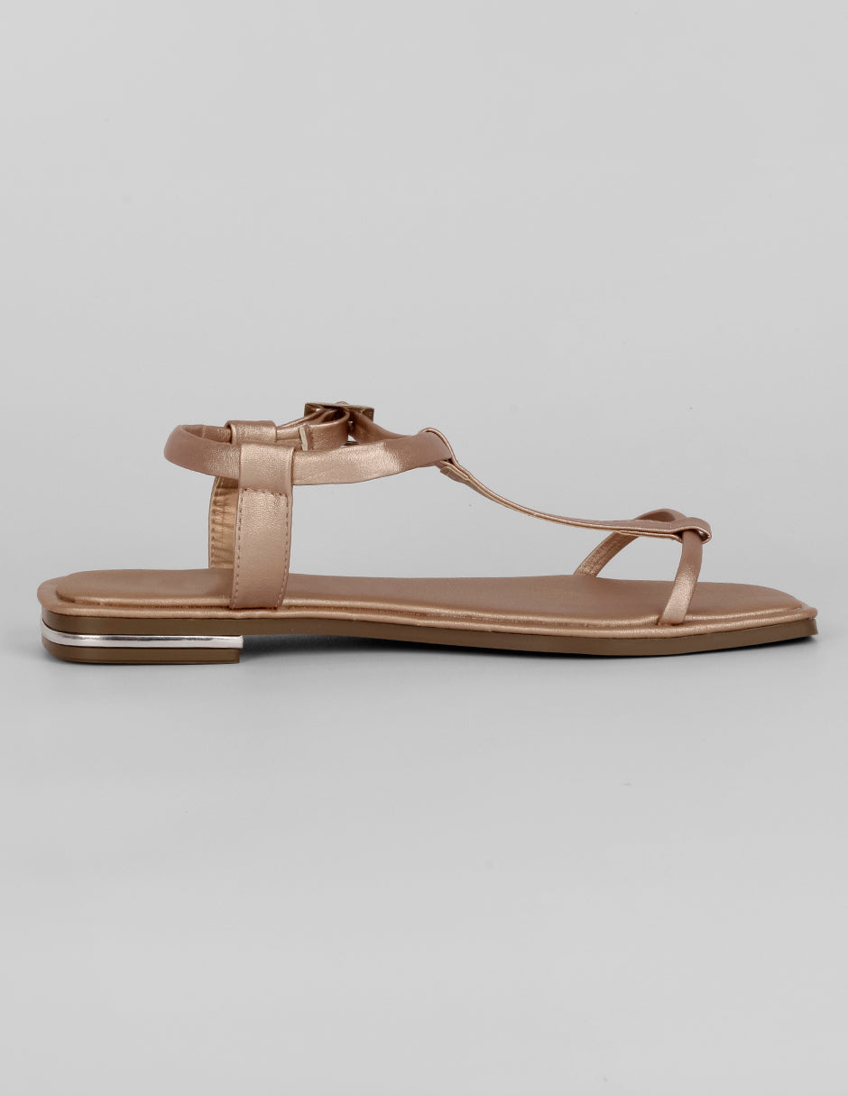 Sandalias de piso Soft en Sintético – Dorado