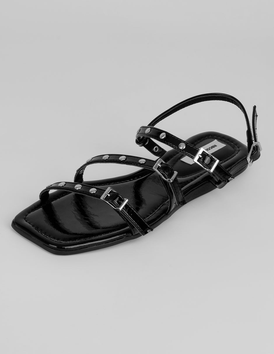 Sandalias de piso Soft en Charol – Negro