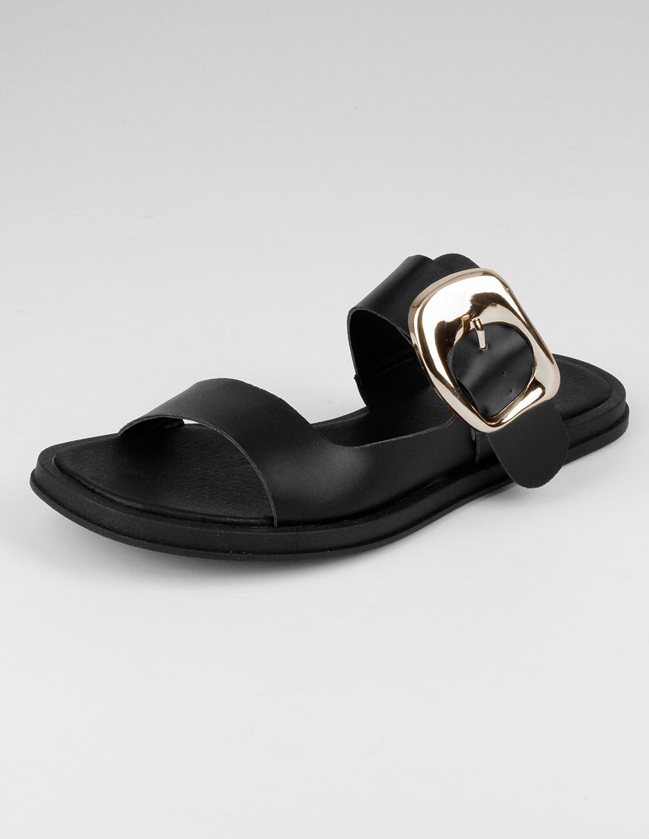 Sandalias de piso Alnia en Piel vegana – Negro