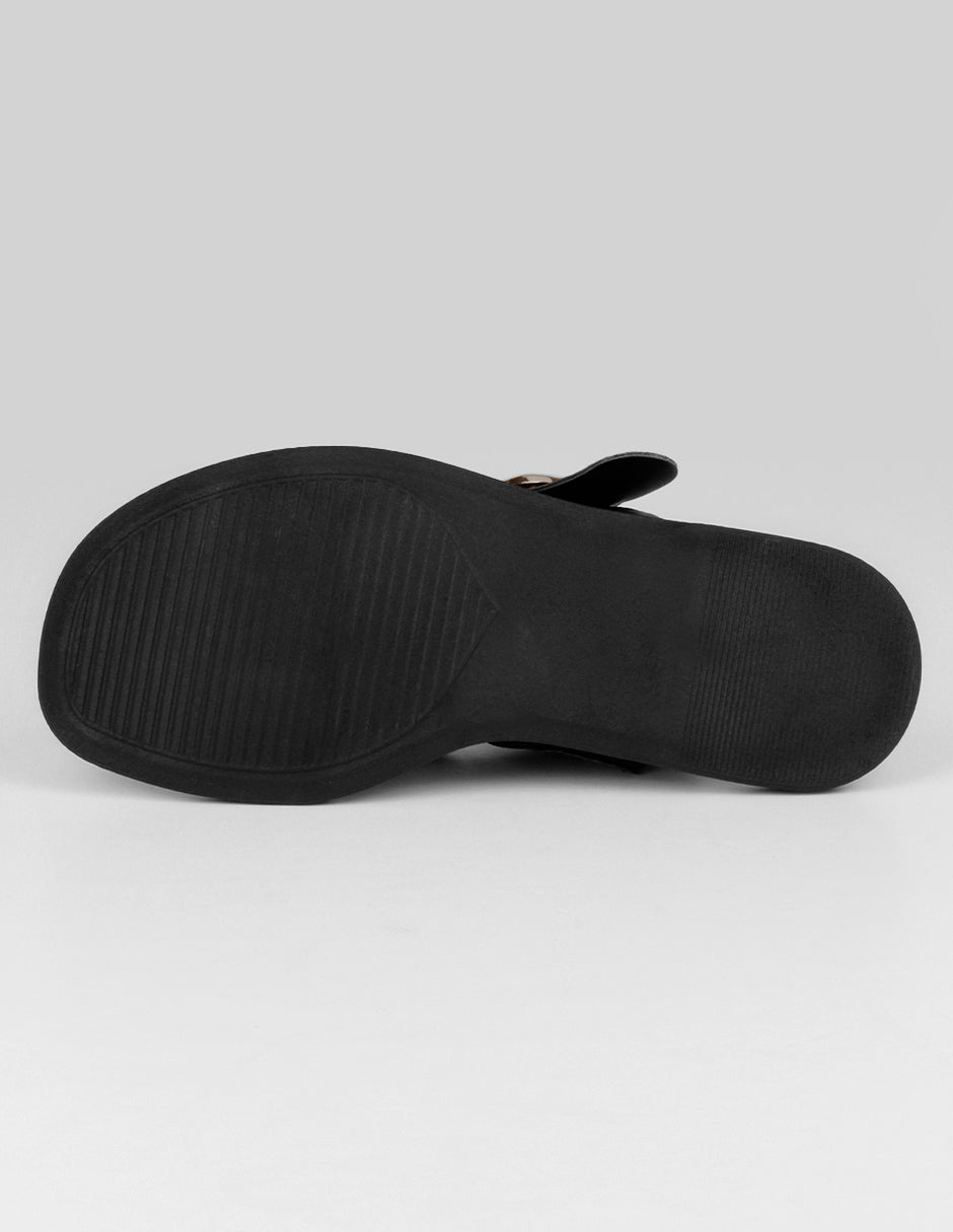 Sandalias de piso Alnia en Piel vegana – Negro
