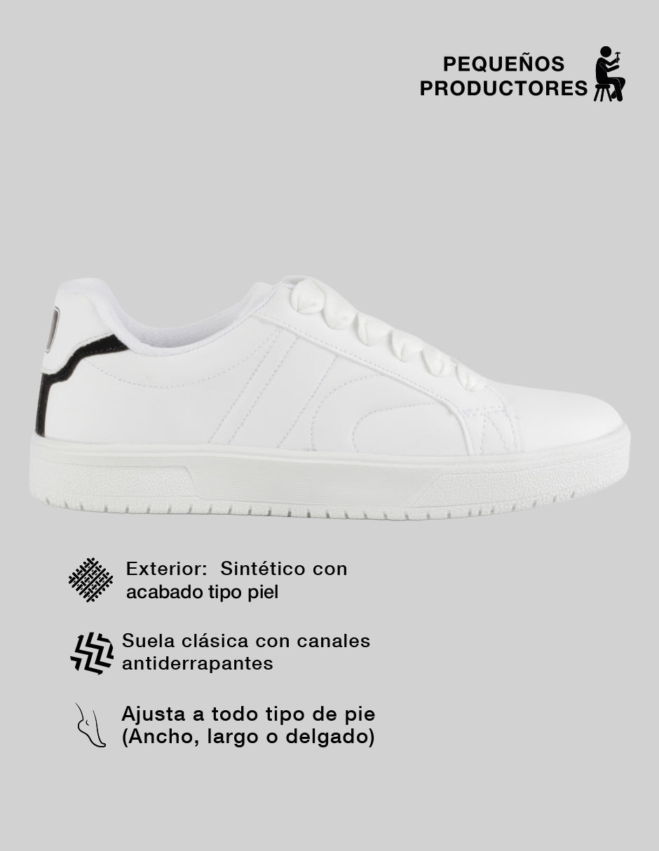 Tenis con cordones  Urban en Sintético – Blanco
