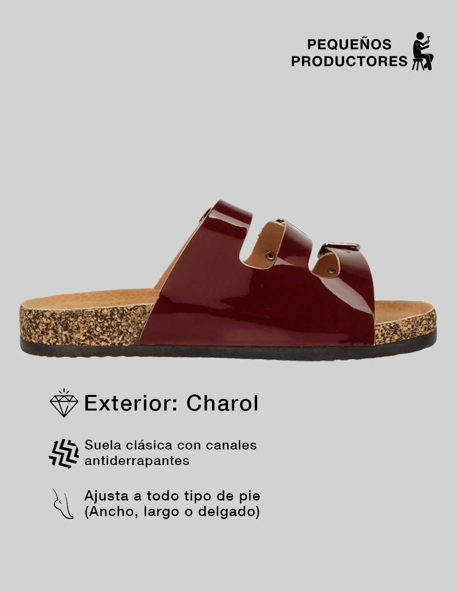 Sandalias de piso Birt en Charol – Rojo