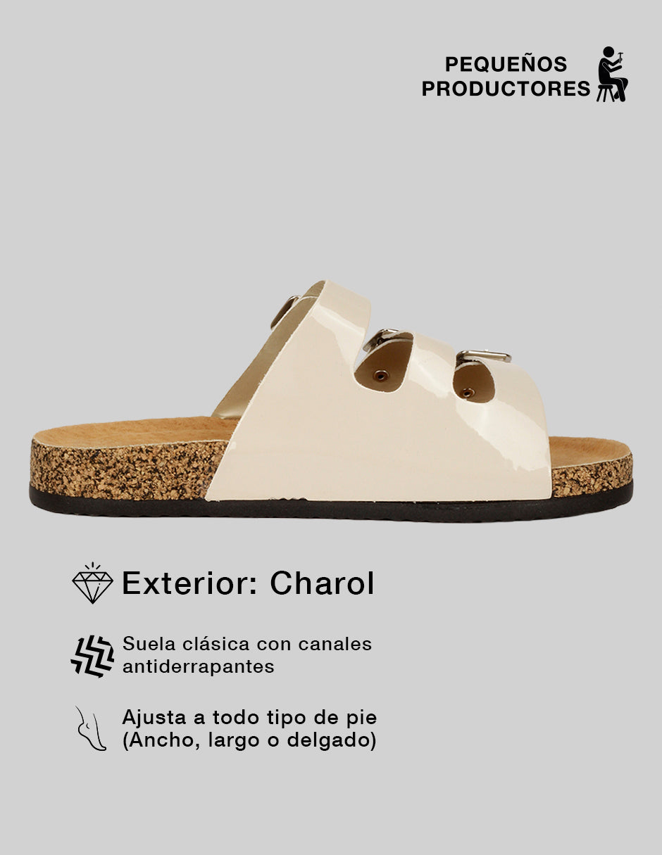 Sandalias de piso Birt en Charol – Blanco